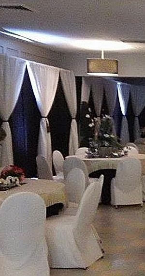 linen drapes, tablecloths, and seat covers.