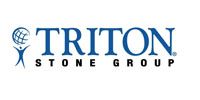 Logo for Triton Stone Group with a globe icon and blue text.