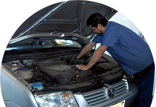Man repairing a Volkswagen