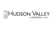 Hudson Valley Lighting logo in black text with a small geometric icon on a white background