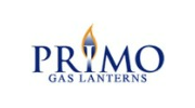 PRIMO Gas Lanterns logo with blue text and a flame