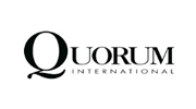 Quorum International logo in black text on a white background