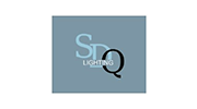 Blue-gray logo with stylized white letters S, D, and Q in black circle