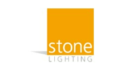 Stone Lighting logo with white text on an orange square