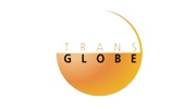 Trans Globe logo with orange sun-like circle and gray text on white background
