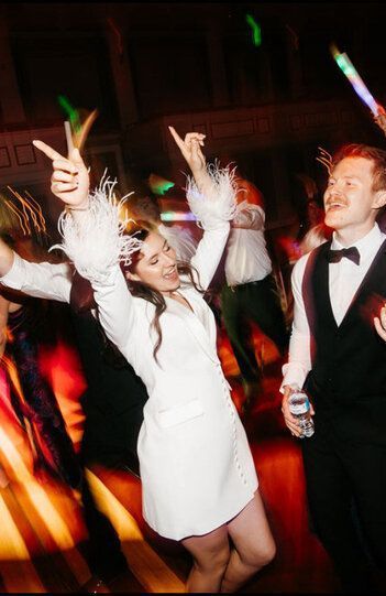 People dancing at a wedding reception