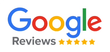 The google reviews logo has five stars on it.