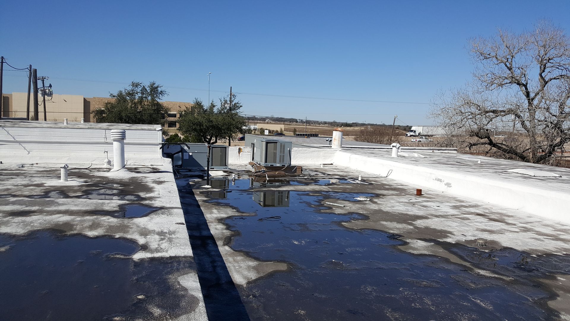 Neglected foam roof before