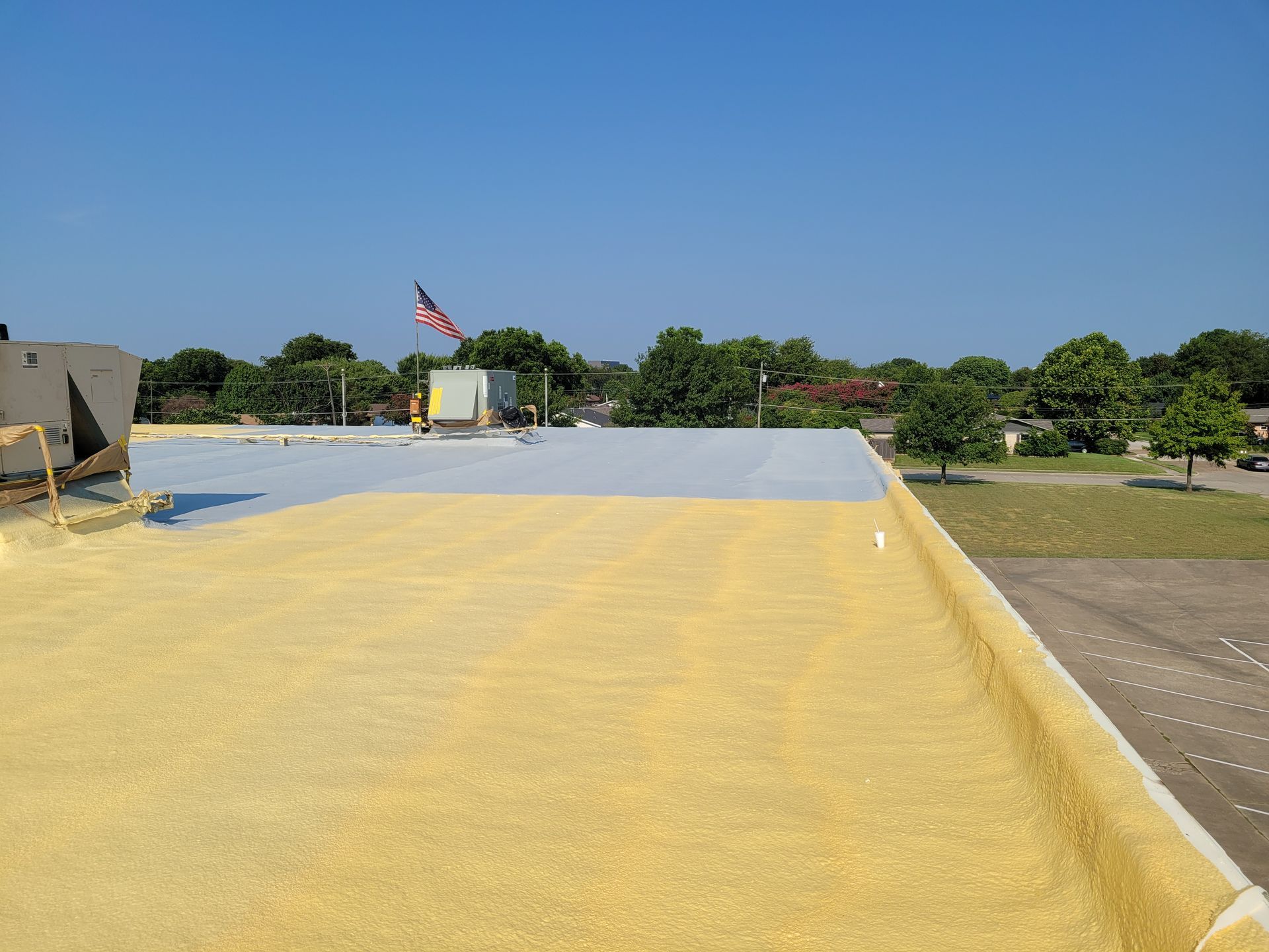 During tar and gravel