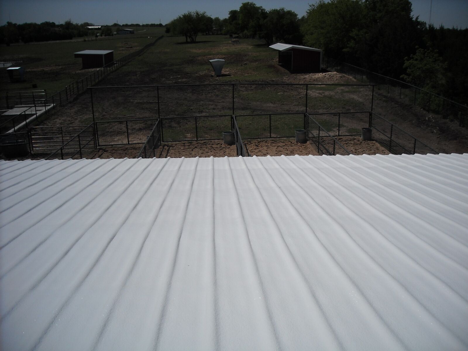 Foam and coating on metal roof