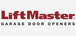 LiftMaster logo: red text on white background, 