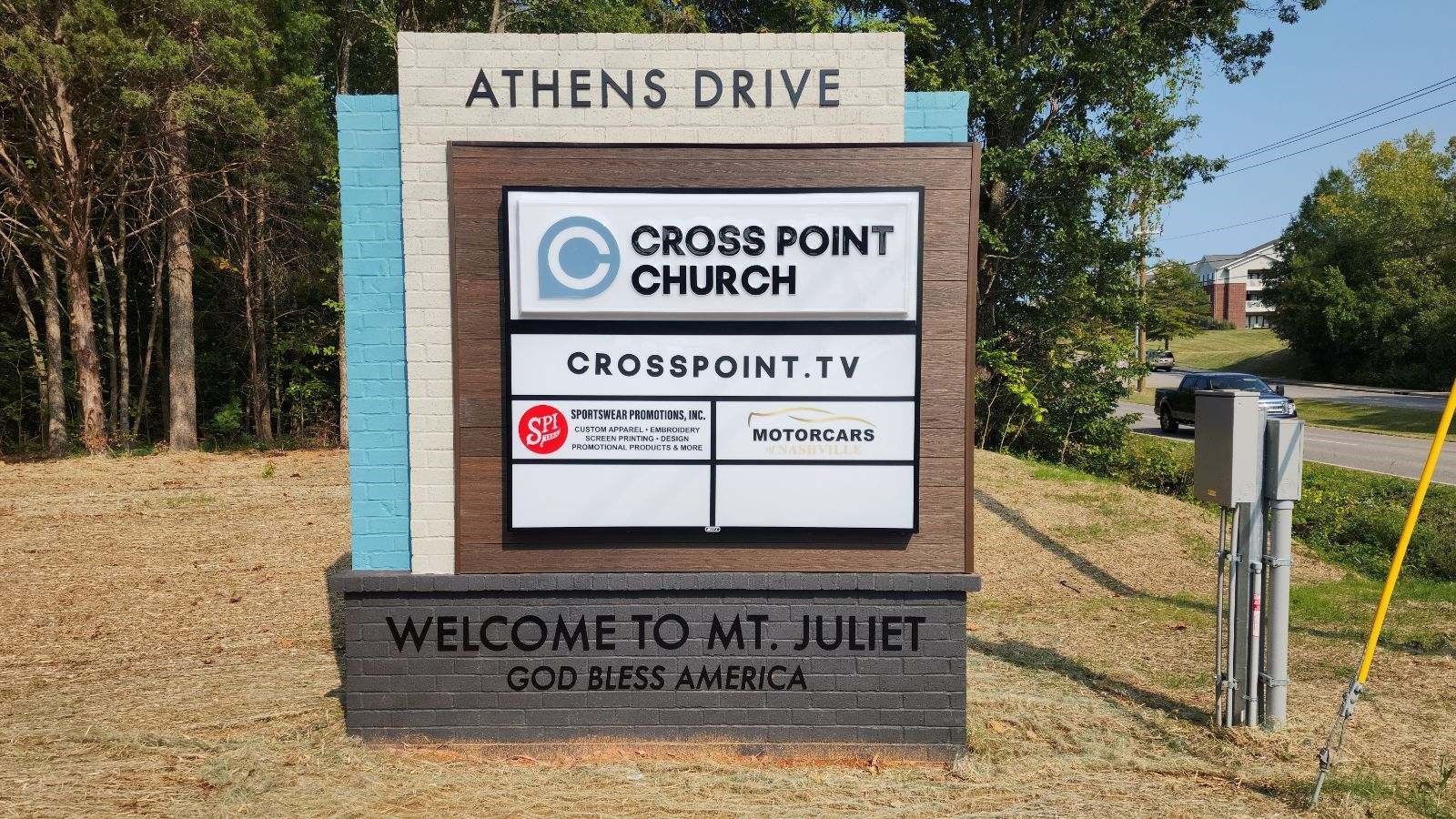 A sign that says welcome to mt juliet on it