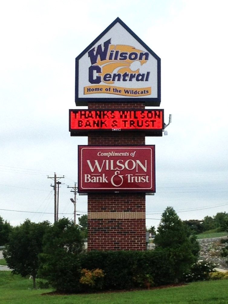 A sign for wilson central bank and trust