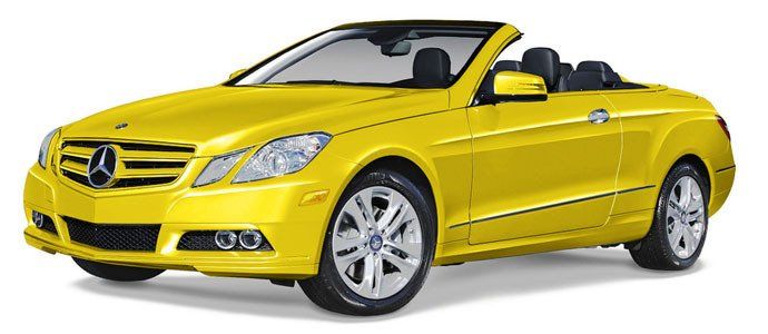 Mercedes-Benz yellow convertible