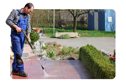 Concrete floor power washing