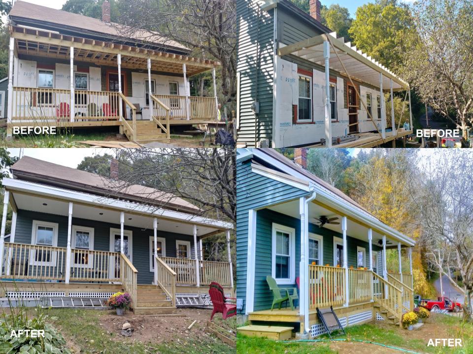 before and after new patio remodeling