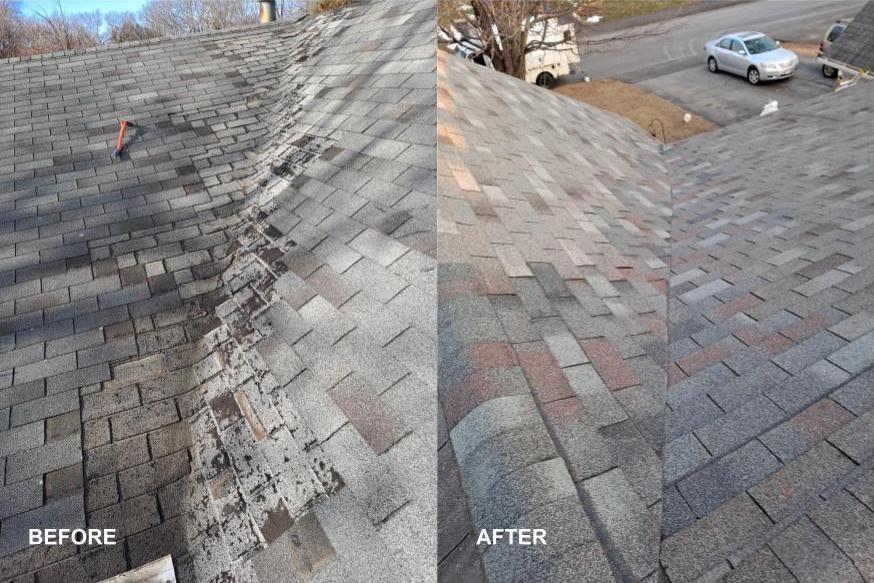 before and after roof repair
