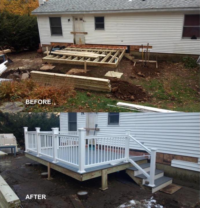 before and after residential patio construction