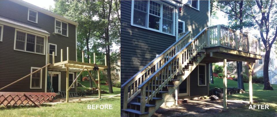 before and after residential patio constructions