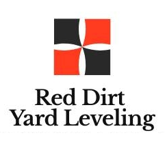 Logo for Red Dirt Yard Leveling: Square with black and red quartered pattern, company name below.