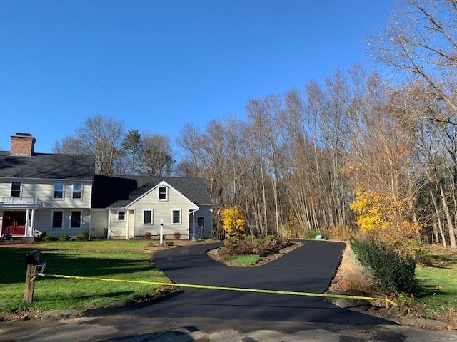 round asphalt driveway