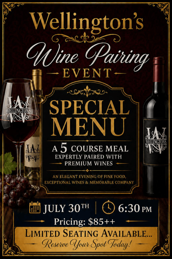 Wellington’s Wine Pairing Event