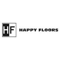 HF Happy Floors logo in black and white with bold text.