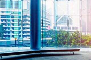 Commercial building glass windows