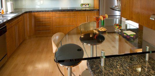 Kitchen glass table