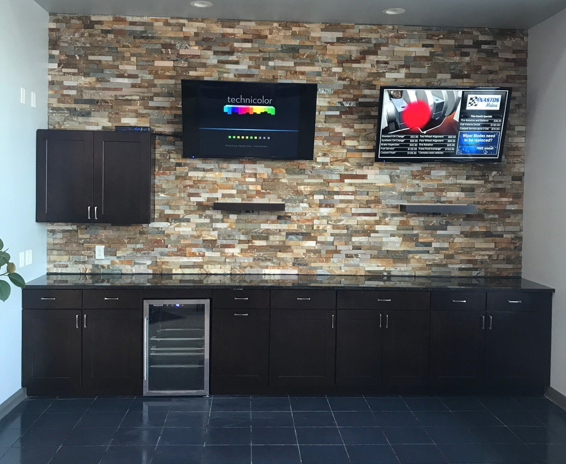 Waiting Room Remodeling; stacked stone; commercial contractor