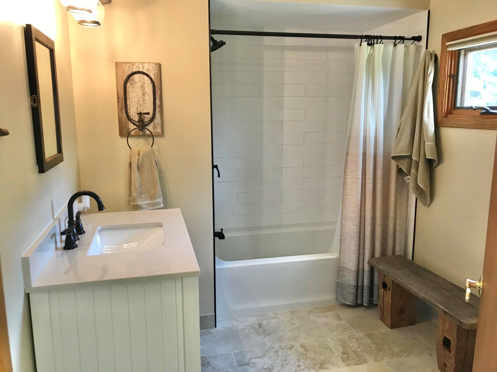 Bathroom Remodel, Ceramic Tile, Vanity, Lighting; Antioch