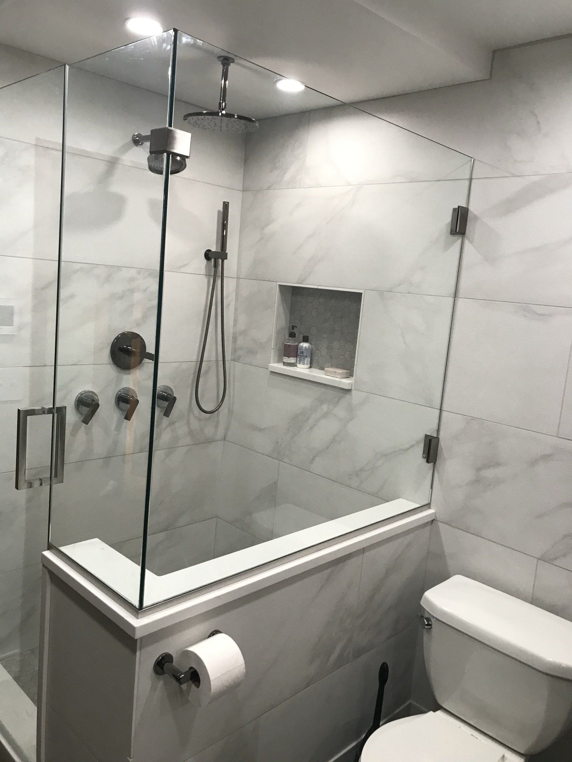 Shower Remodel Kenosha; Large Format Ceramic Tile