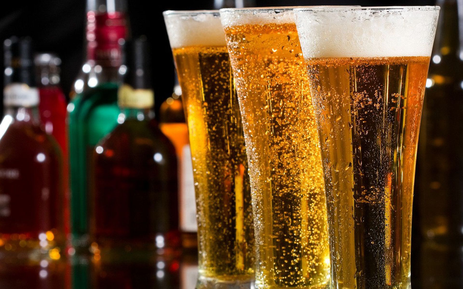 Glasses of beer