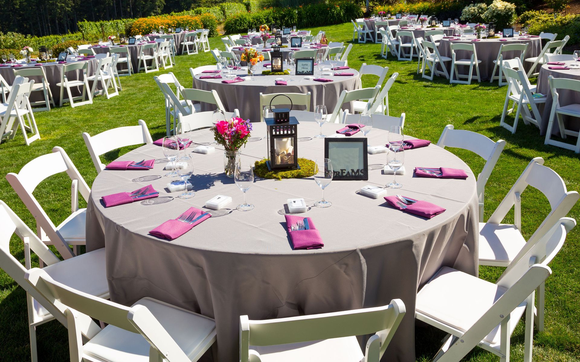 Tables and chairs