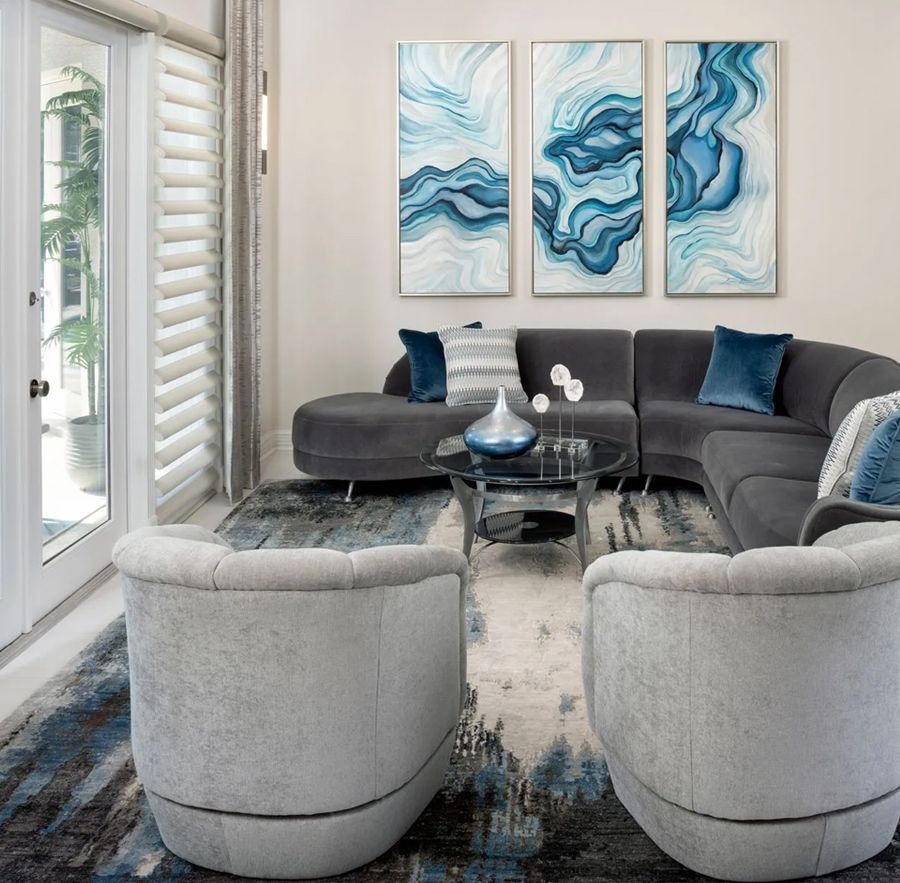 Custom art in living room