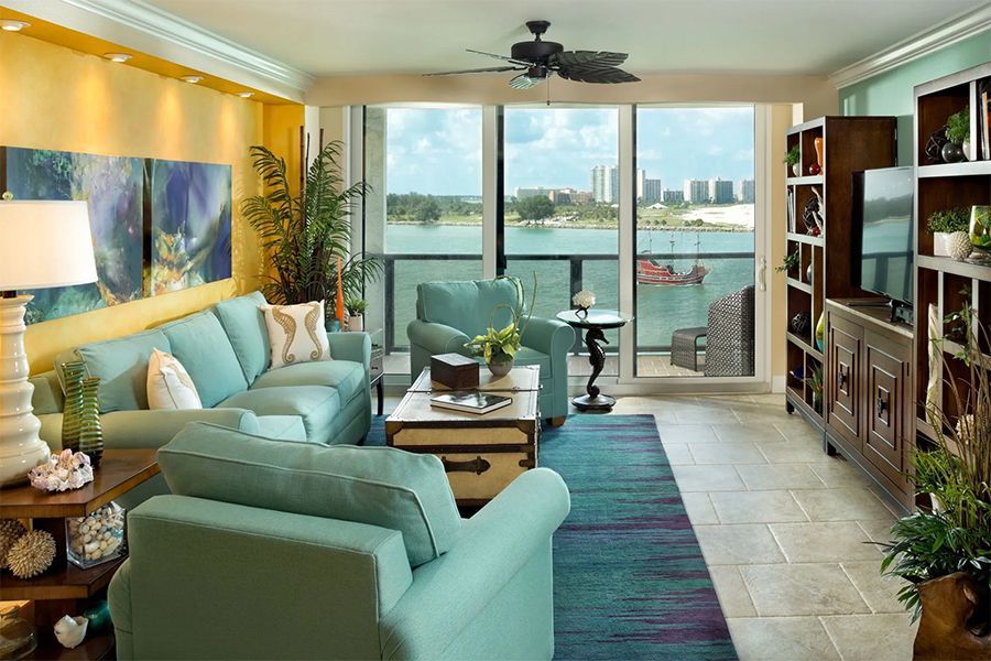 Living room with view