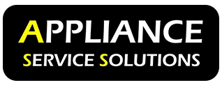 Logo for Appliance Service Solutions: black rounded rectangle with white text. Yellow highlights "Appliance" and "Solutions".