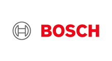 Bosch logo: a grey circle with an emblem next to red text reading
