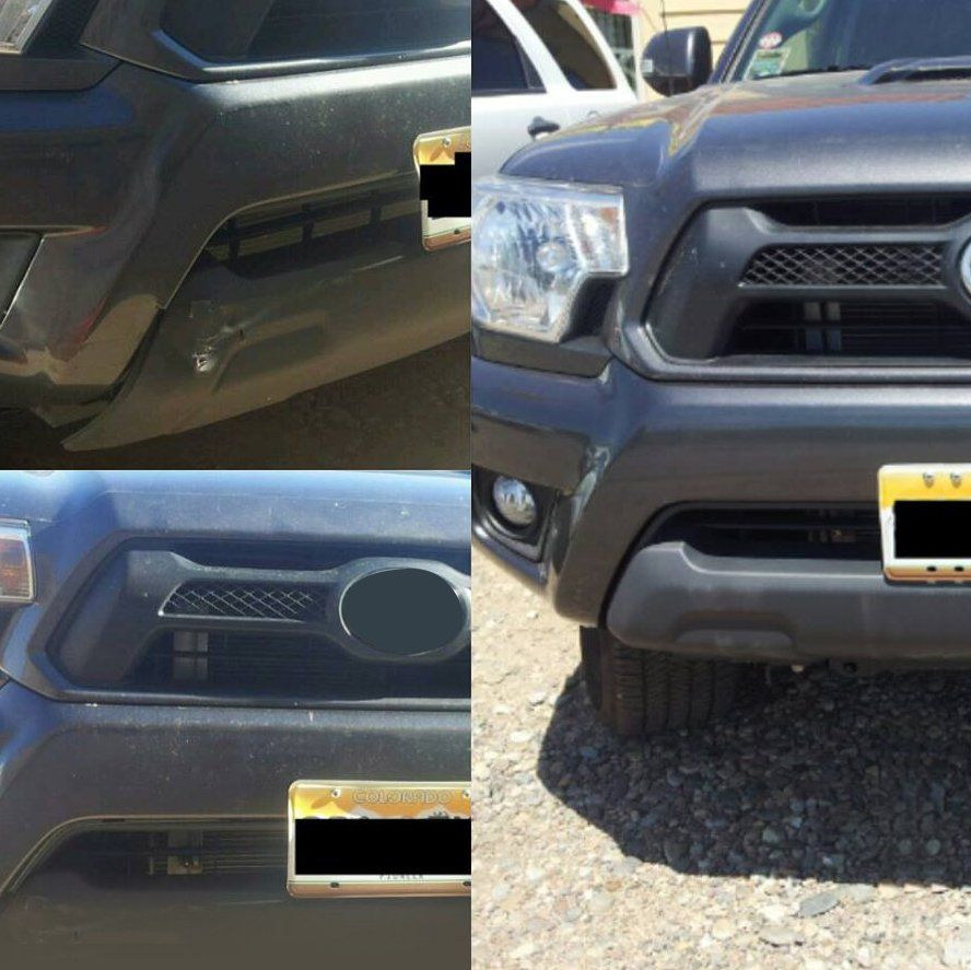 Before and after dent repair