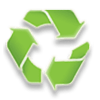 Green recycling symbol.