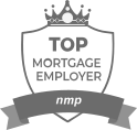 A black and white logo for top mortgage employer nmp.