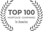 A laurel wreath with the words `` top 100 mortgage companies in america '' written on it.