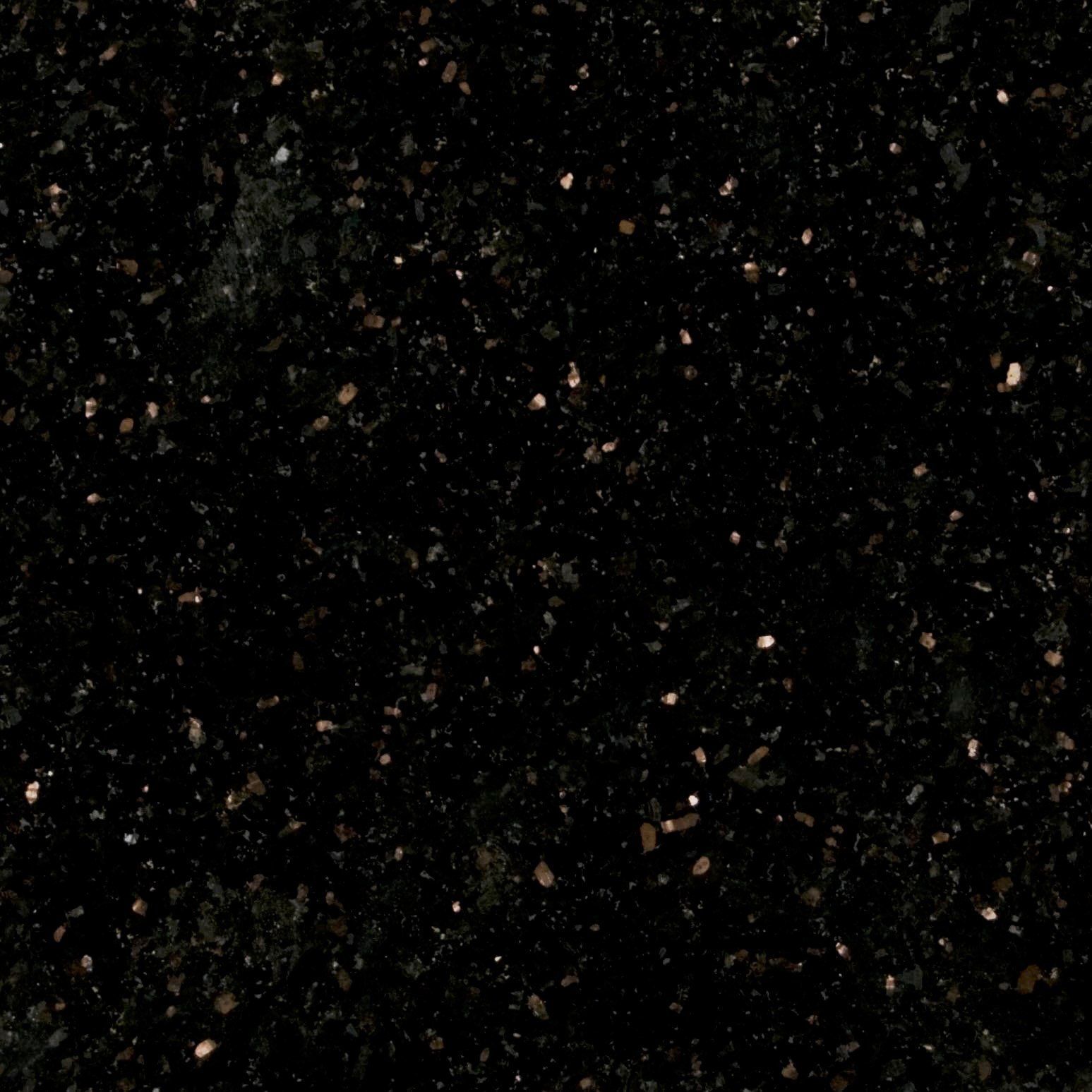Black granite with gold flecks.