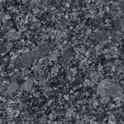 Dark blue granite with speckled, granular texture.