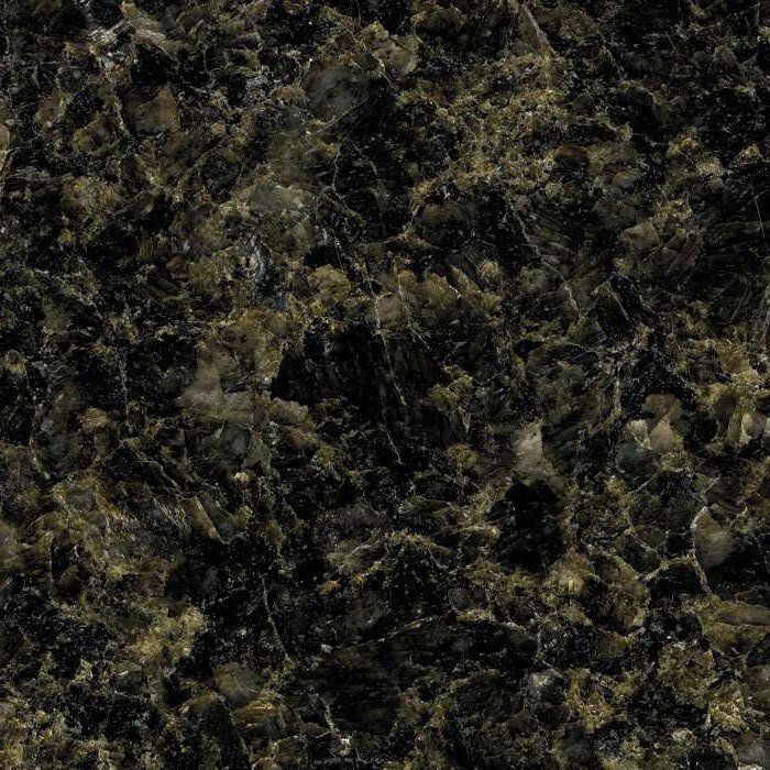 Black granite countertop with flecks of gold and tan.