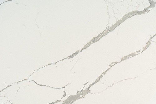 White marble slab with gray veining.