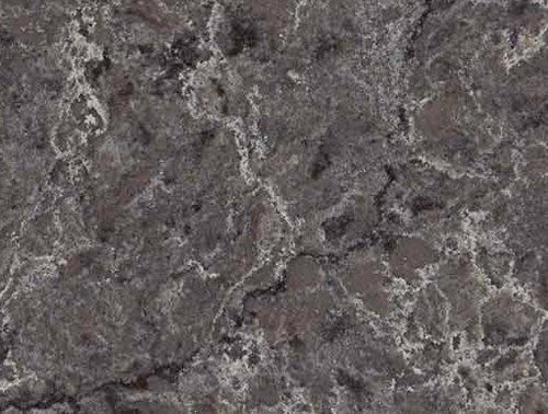 Gray countertop with marble-like veining and dark specks.