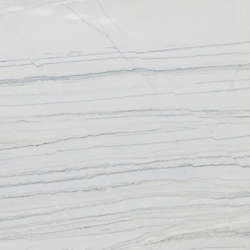 White marble surface with gray veining.