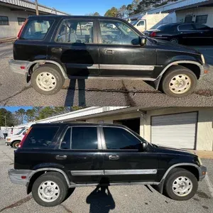 Black SUV shown in side profile outdoors, with two similar shots stacked vertically.