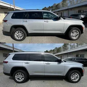 White SUV shown in side-view comparison, with windows and roofline slightly changed between top and bottom images